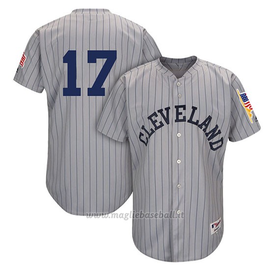 Maglia Baseball Uomo Cleveland Indians Mensindians Terry Francona Grigio 1917 Turn Back The Clock